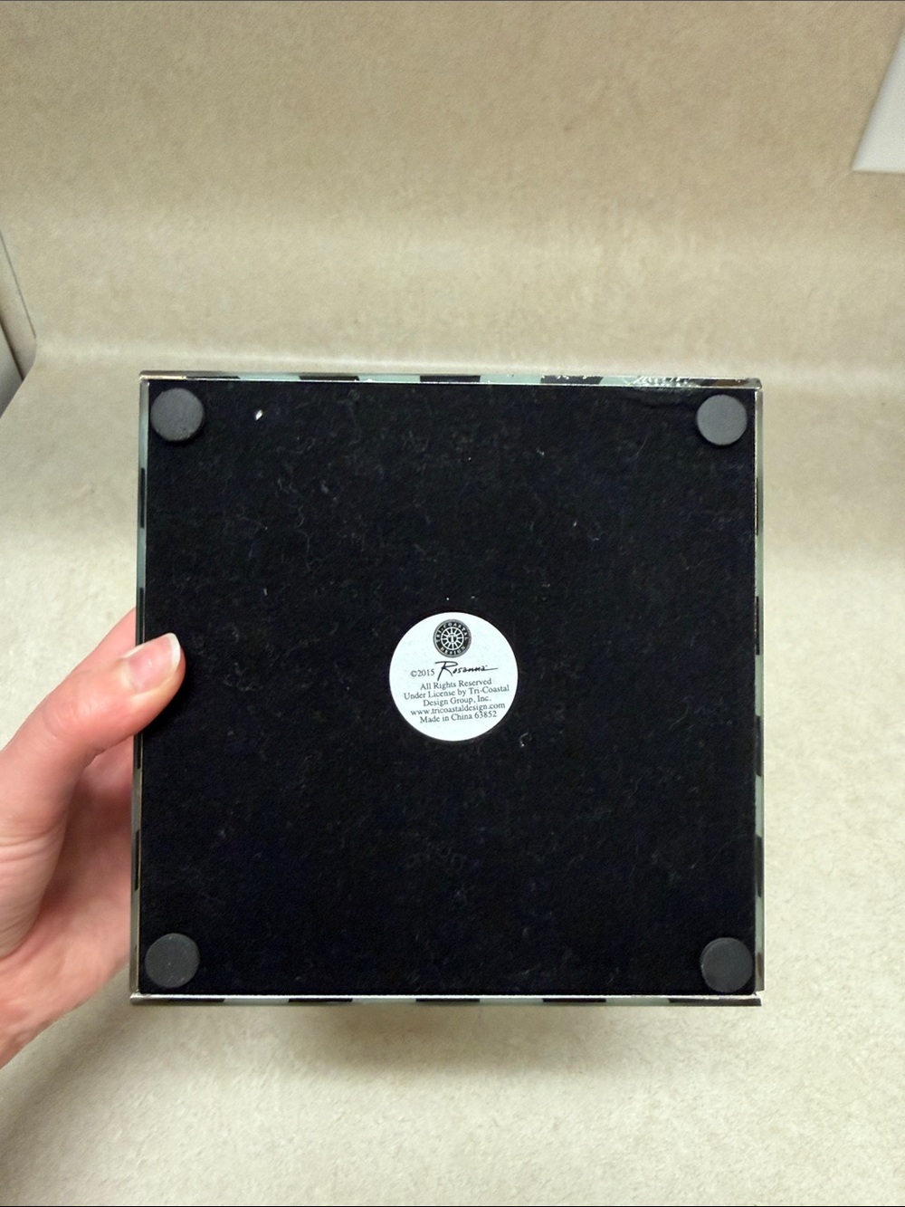 Paris Striped Decorative Box - Black & White with Gold Script - Picture 5 of 5